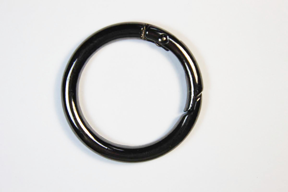 Кольцо-карабин 40 мм, цвет черный никель