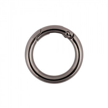 Кольцо-карабин 25 мм, цвет черный никель