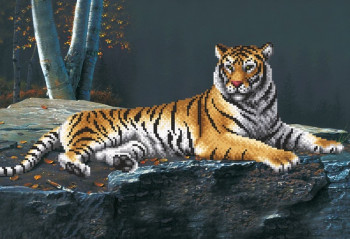 Набор для вышивания бисером « Ночной тигр » 39*27 см